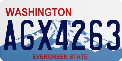 WA license plate AGX4263