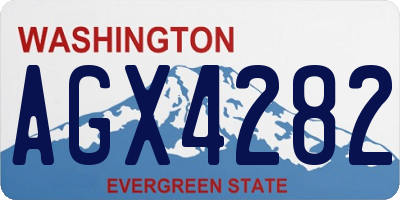 WA license plate AGX4282