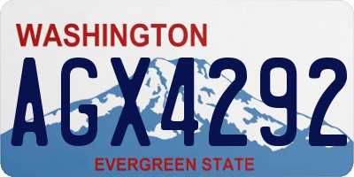 WA license plate AGX4292