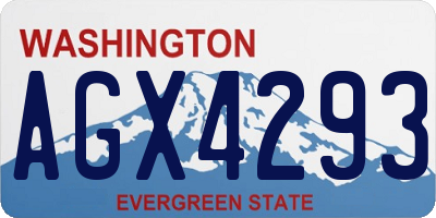 WA license plate AGX4293