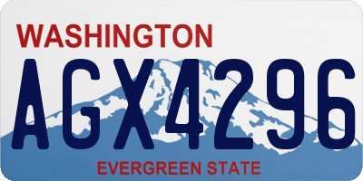 WA license plate AGX4296