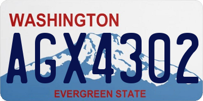 WA license plate AGX4302