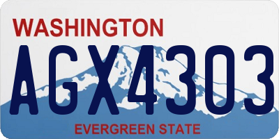 WA license plate AGX4303