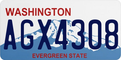 WA license plate AGX4308