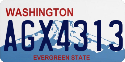 WA license plate AGX4313
