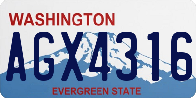 WA license plate AGX4316