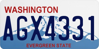 WA license plate AGX4331