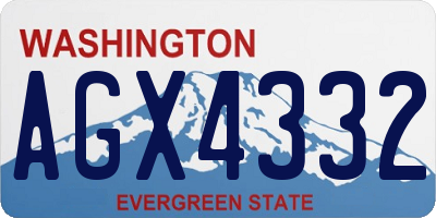 WA license plate AGX4332