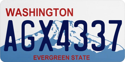 WA license plate AGX4337