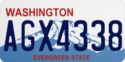 WA license plate AGX4338