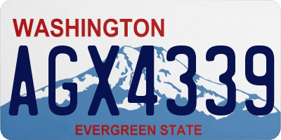 WA license plate AGX4339