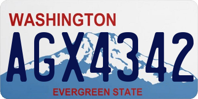 WA license plate AGX4342