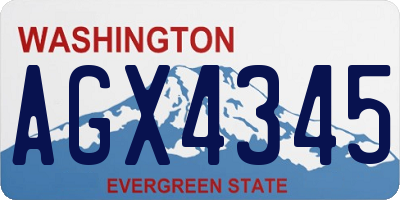 WA license plate AGX4345