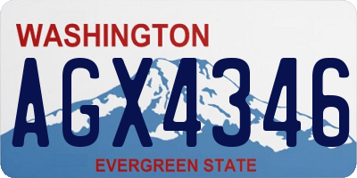 WA license plate AGX4346