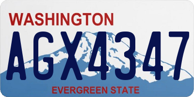 WA license plate AGX4347