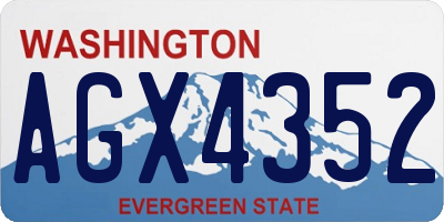 WA license plate AGX4352