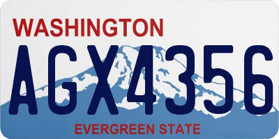 WA license plate AGX4356