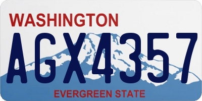 WA license plate AGX4357