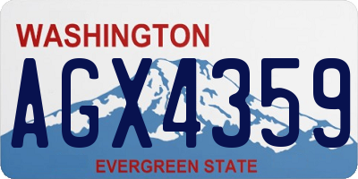 WA license plate AGX4359