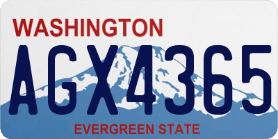 WA license plate AGX4365