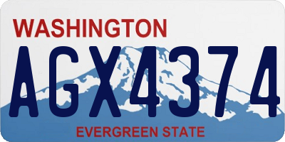 WA license plate AGX4374