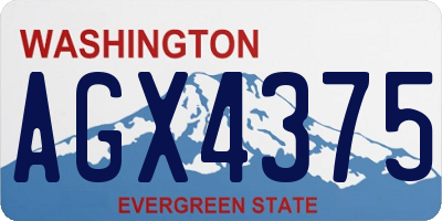 WA license plate AGX4375