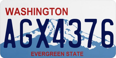 WA license plate AGX4376