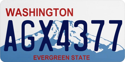 WA license plate AGX4377