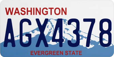 WA license plate AGX4378