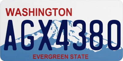 WA license plate AGX4380
