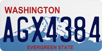 WA license plate AGX4384