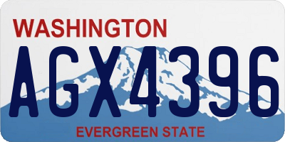 WA license plate AGX4396