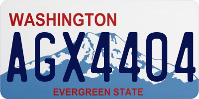WA license plate AGX4404