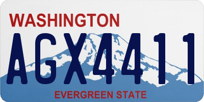 WA license plate AGX4411