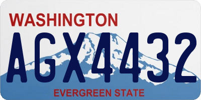 WA license plate AGX4432