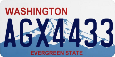 WA license plate AGX4433