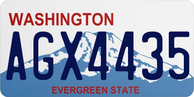 WA license plate AGX4435