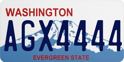 WA license plate AGX4444