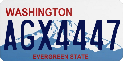 WA license plate AGX4447