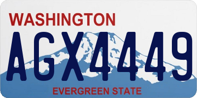 WA license plate AGX4449