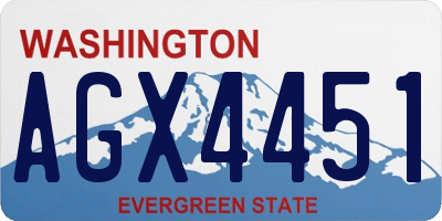 WA license plate AGX4451