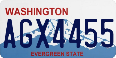 WA license plate AGX4455