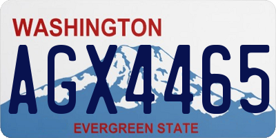 WA license plate AGX4465