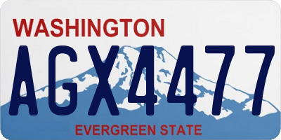 WA license plate AGX4477