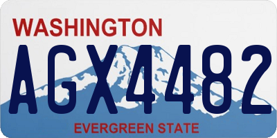 WA license plate AGX4482