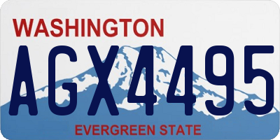 WA license plate AGX4495