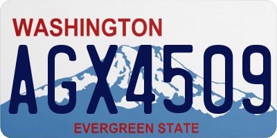 WA license plate AGX4509