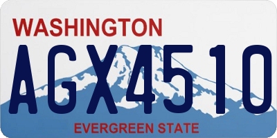WA license plate AGX4510