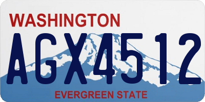WA license plate AGX4512
