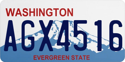 WA license plate AGX4516